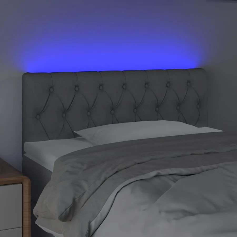 Tête de lit à LED Gris clair 90x7x78/88 cm Tissu - 3