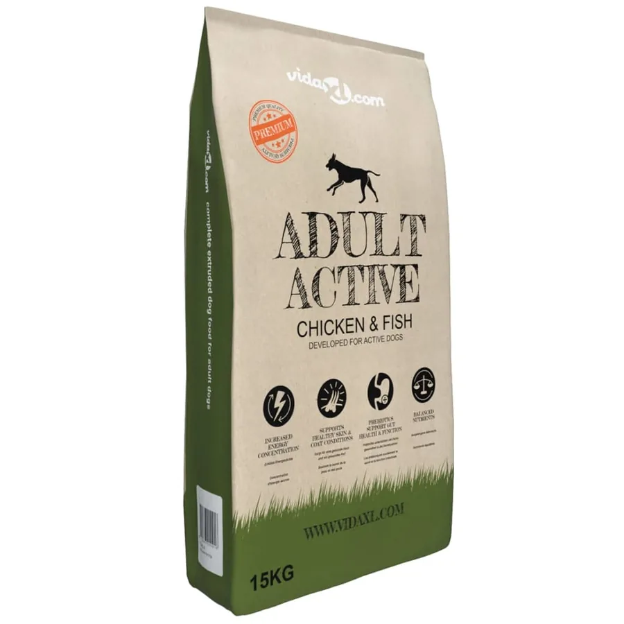 Nourriture sèche pour chiens Adult Active Chicken & Fish 15 kg