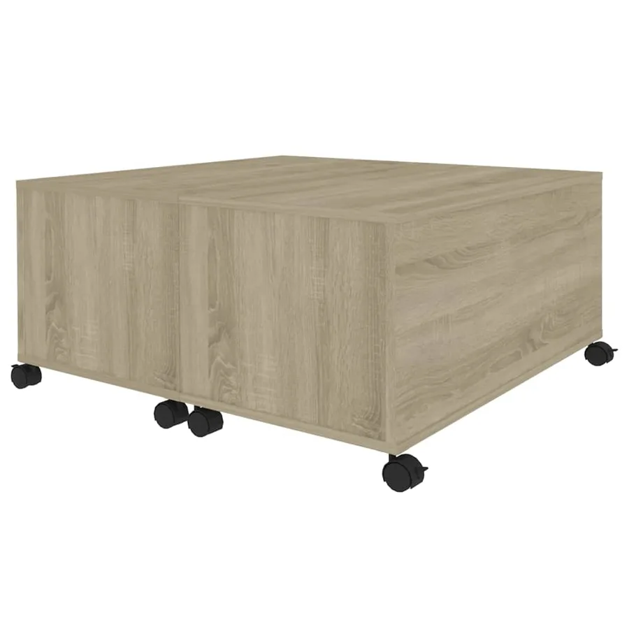 Table basse chêne sonoma 75x75x38 cm bois d'ingénierie - 4