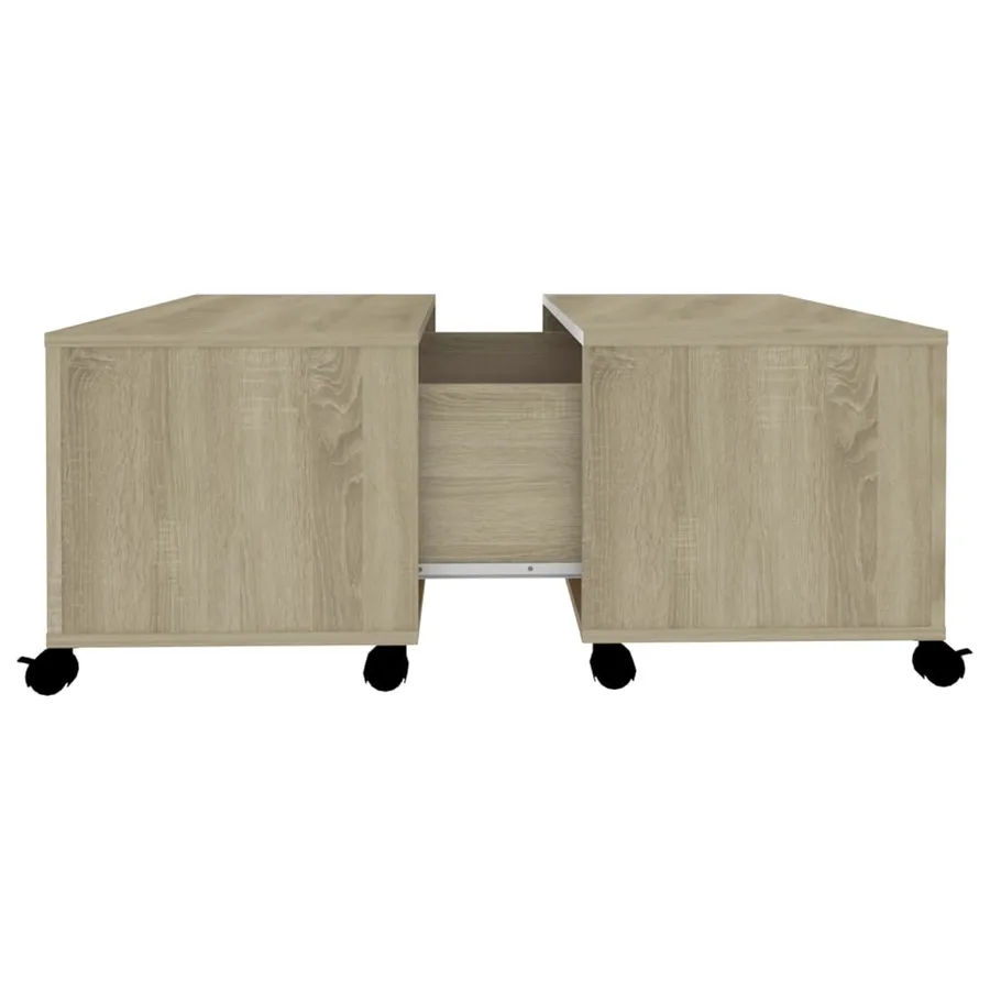 Table basse chêne sonoma 75x75x38 cm bois d'ingénierie - 5