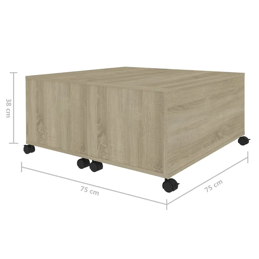 Table basse chêne sonoma 75x75x38 cm bois d'ingénierie - 8