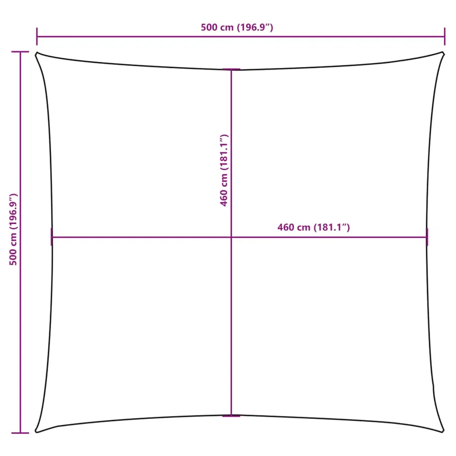 Voile de parasol Tissu Oxford carré 5x5 m Blanc - 10