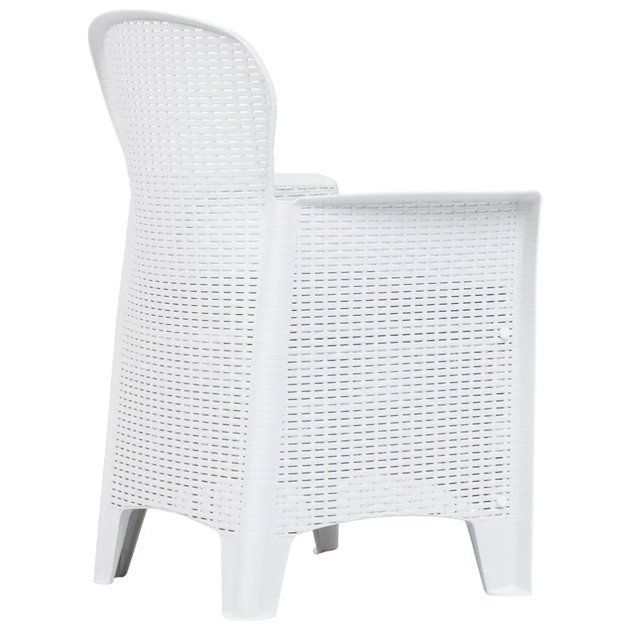 Ensemble à manger d'extérieur 5pcs Plastique Blanc Aspect rotin - 3
