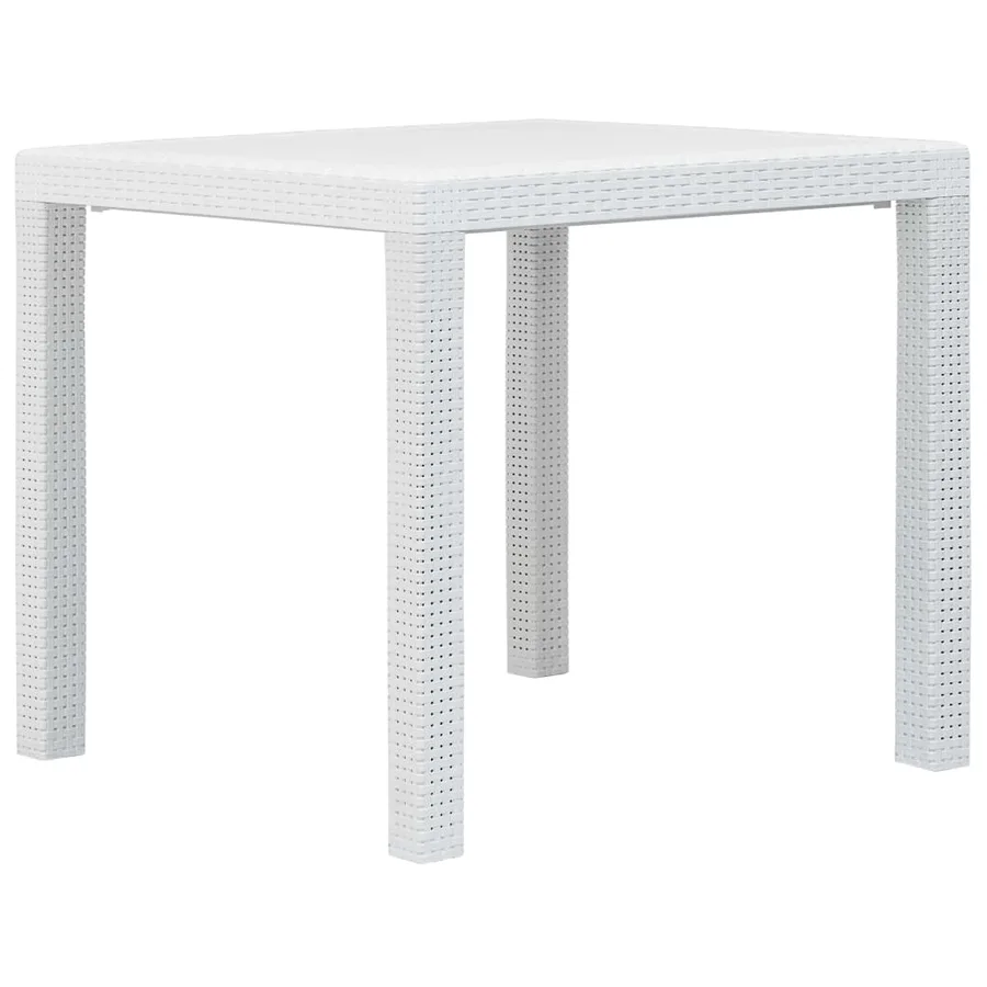 Ensemble à manger d'extérieur 5pcs Plastique Blanc Aspect rotin - 7