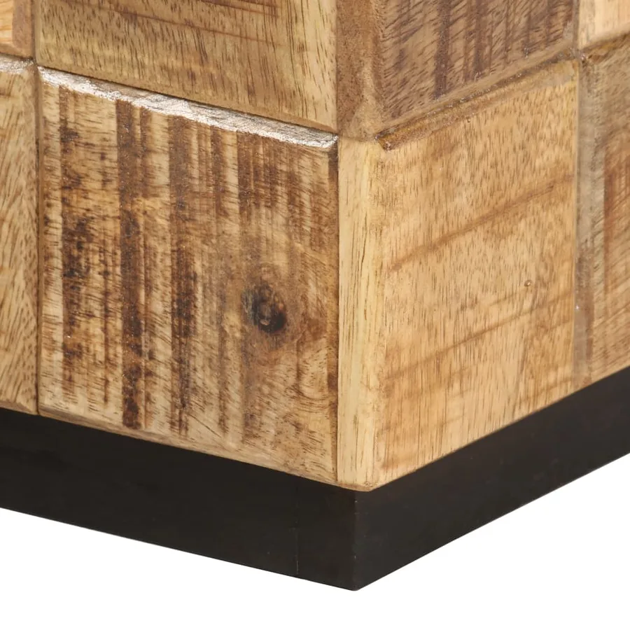 Tables basses 2 pcs avec design de blocs Bois de manguier brut - 4