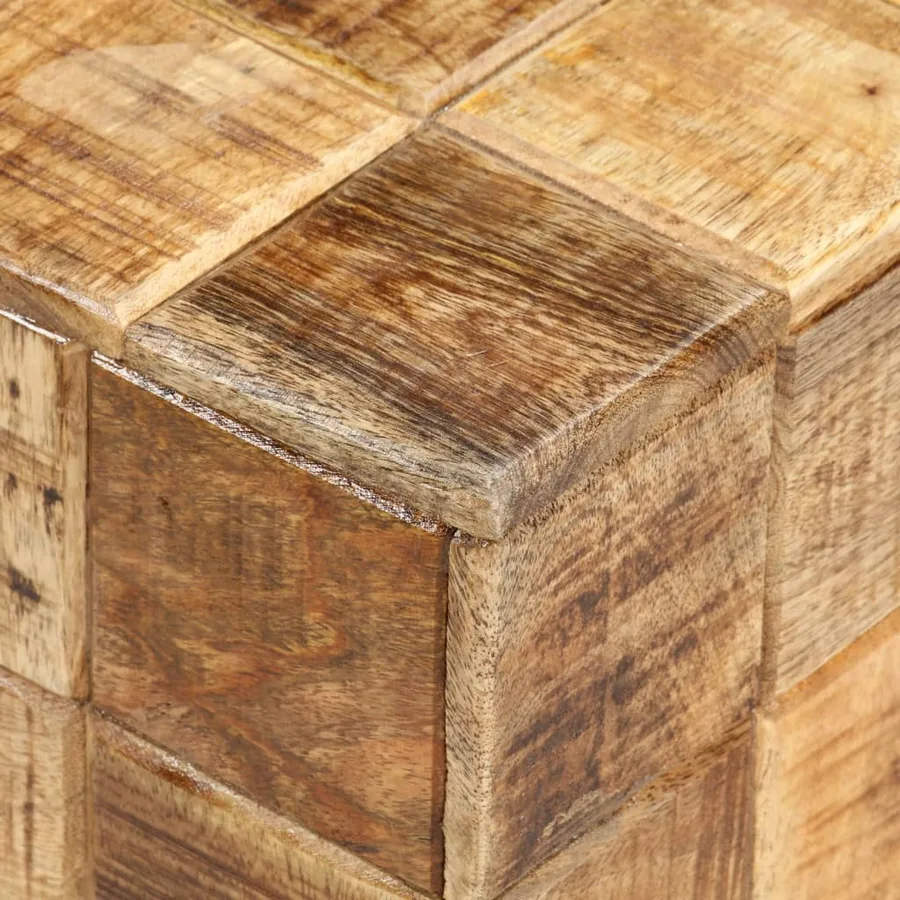 Tables basses 2 pcs avec design de blocs Bois de manguier brut - 5