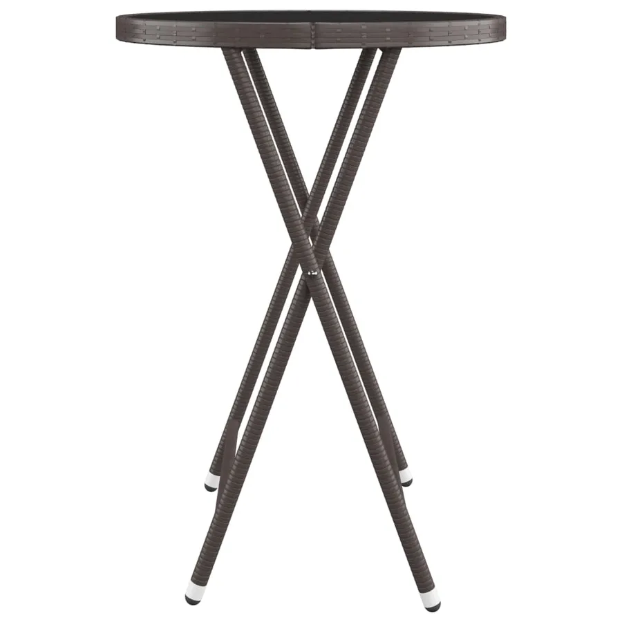 Ensemble de bistro de jardin 3 pcs poly rotin et verre trempé - 10