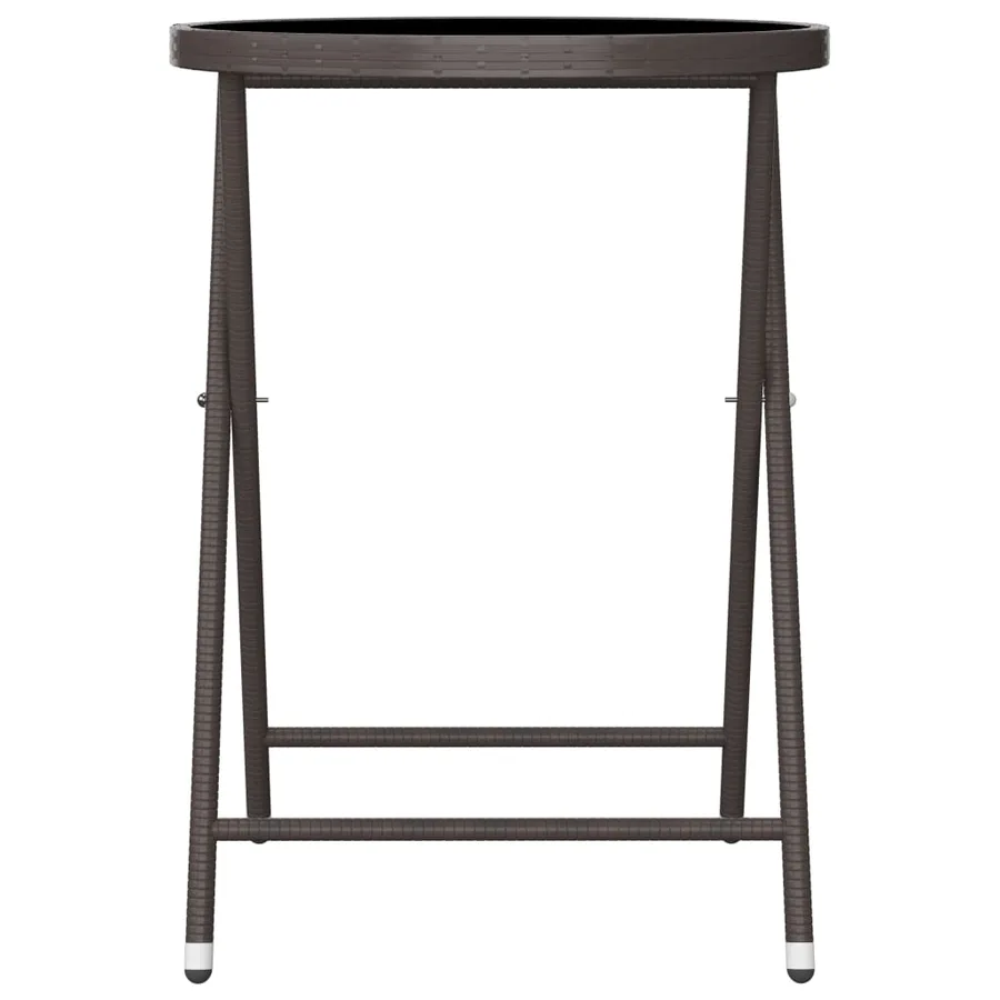 Ensemble de bistro de jardin 3 pcs poly rotin et verre trempé - 11