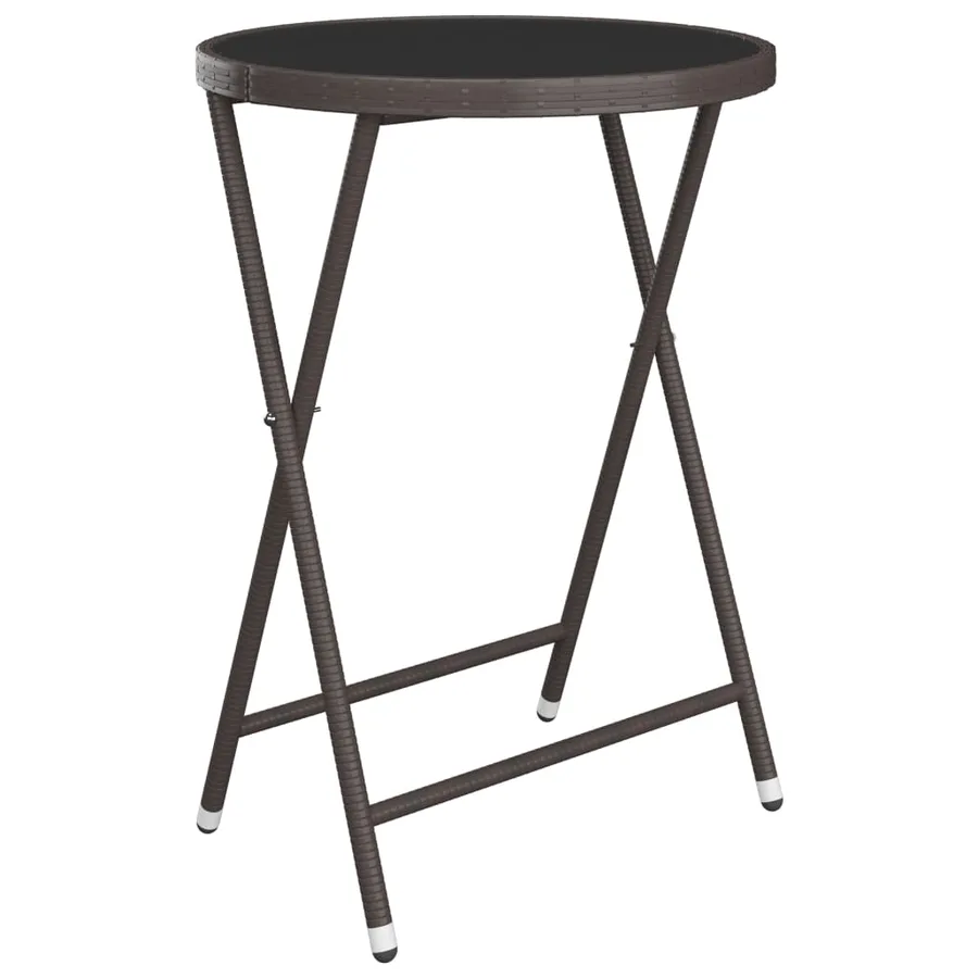 Ensemble de bistro de jardin 3 pcs poly rotin et verre trempé - 9