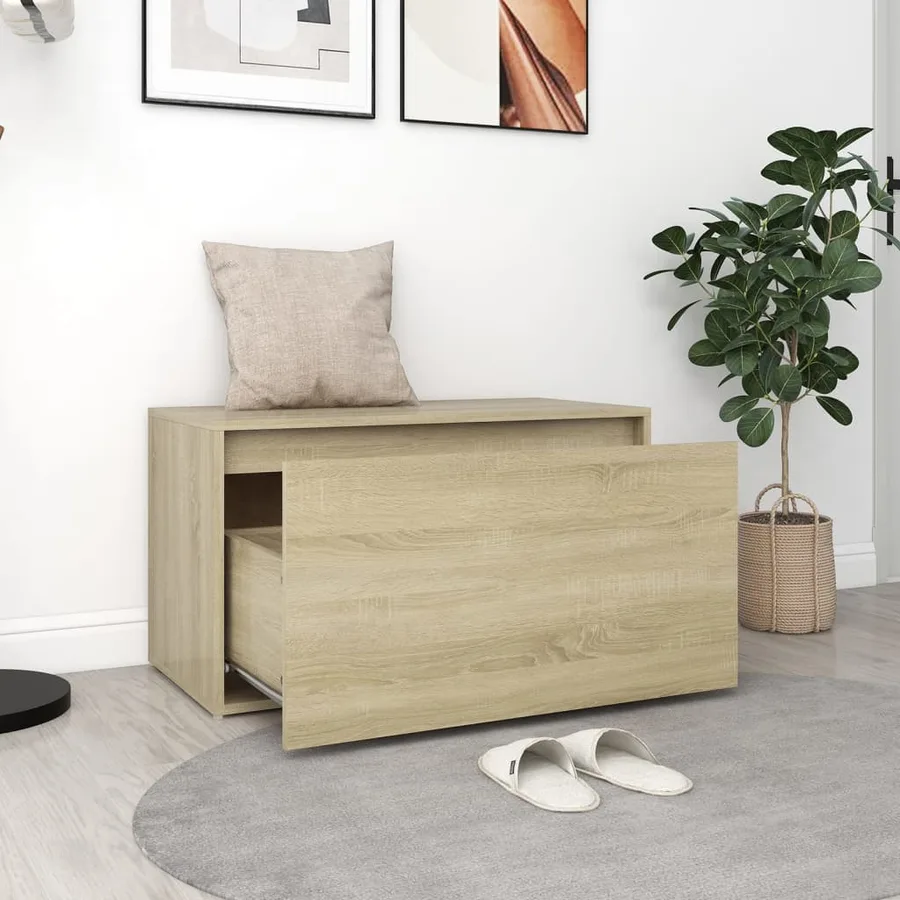 Banc d'entrée 80x40x45 cm Chêne sonoma Bois d'ingénierie - 3