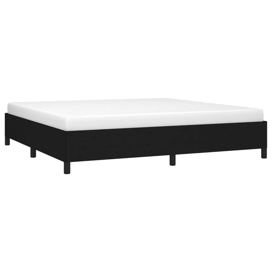 Cadre de lit sans matelas noir 200x200 cm tissu - 3