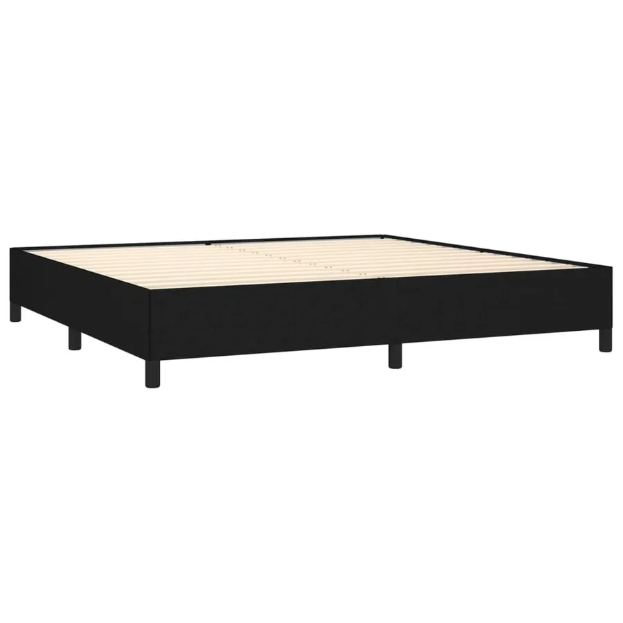 Cadre de lit sans matelas noir 200x200 cm tissu - 4