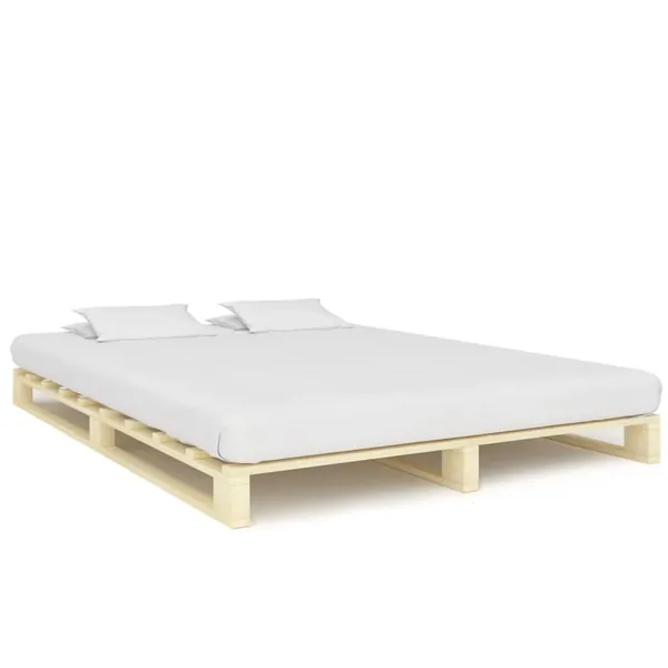 Cadre de lit de palette sans matelas 200x200 cm bois massif pin