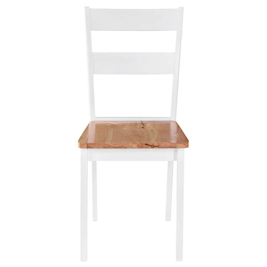 Chaises à manger lot de 4 blanc bois d'hévéa massif - 3