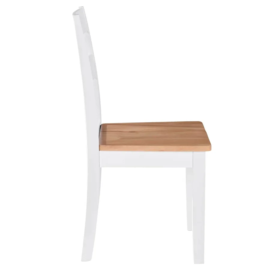 Chaises à manger lot de 4 blanc bois d'hévéa massif - 4