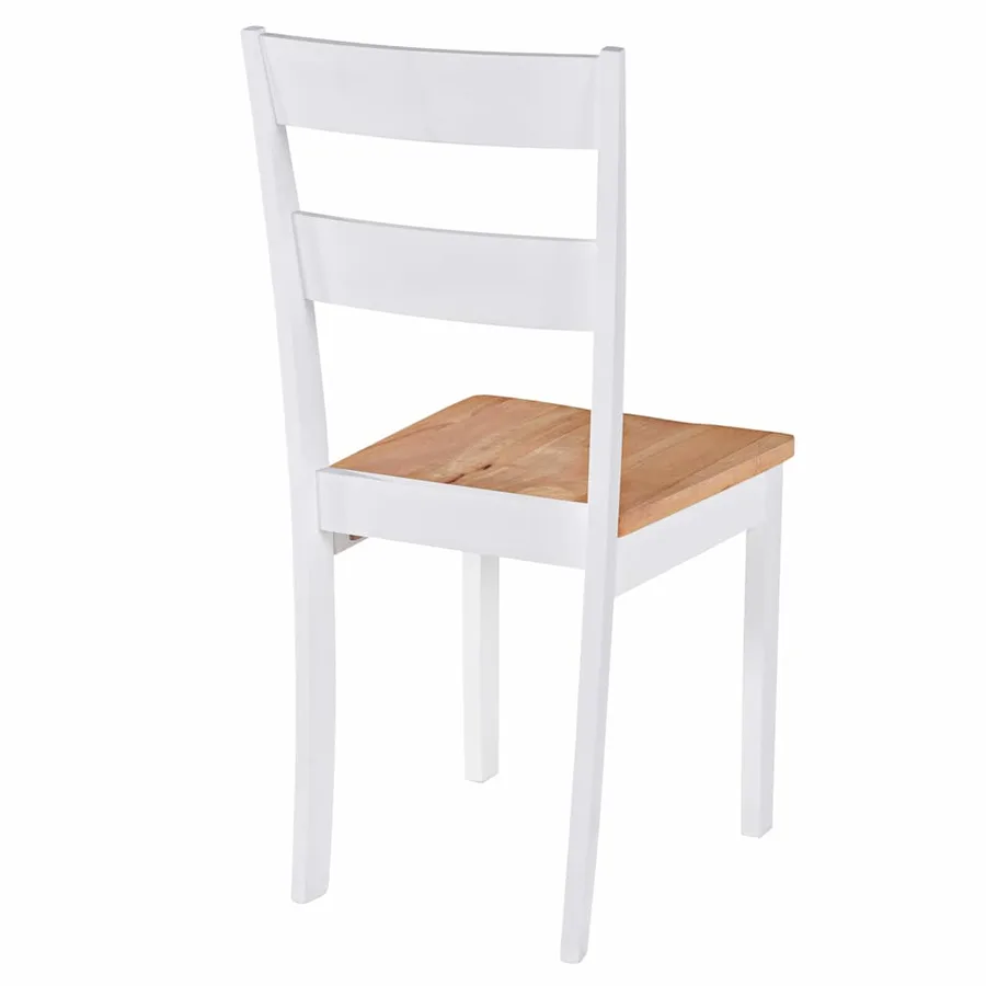 Chaises à manger lot de 4 blanc bois d'hévéa massif - 5
