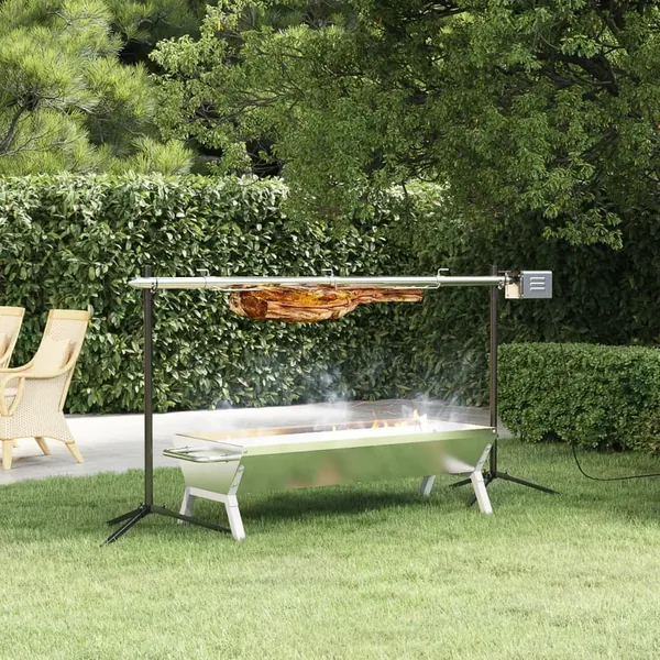 Ensemble de grille et de plateau automatique pour barbecue inox