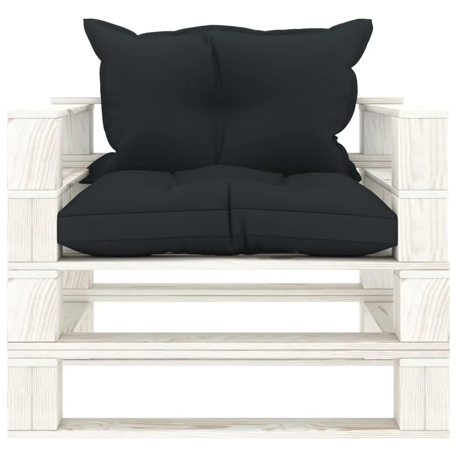 Canapé palette de jardin avec coussins anthracite Bois - 2