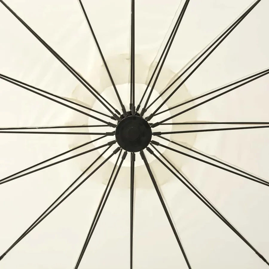 Parasol suspendu avec poteau en aluminium Blanc 3 m - 4