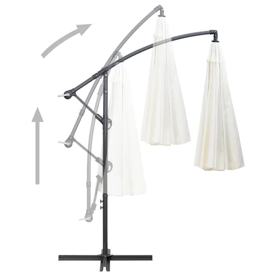 Parasol suspendu avec poteau en aluminium Blanc 3 m - 8