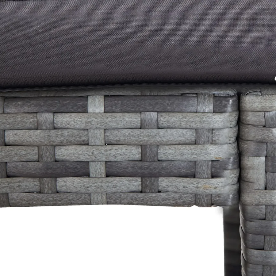 Meuble de bar de jardin 7 pcs et coussins Résine tressée Gris - 10