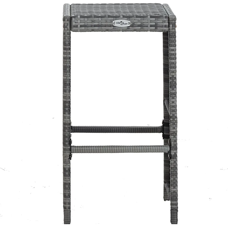 Meuble de bar de jardin 7 pcs et coussins Résine tressée Gris - 7