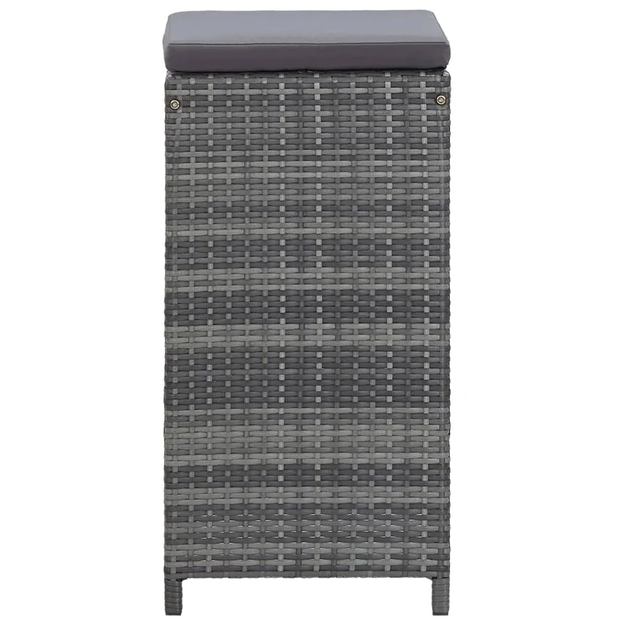 Meuble de bar de jardin 7 pcs et coussins Résine tressée Gris - 8