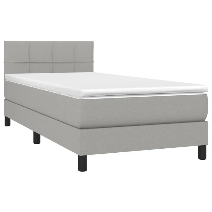 Sommier à lattes de lit avec matelas et LED Gris clair 80x200cm - 3