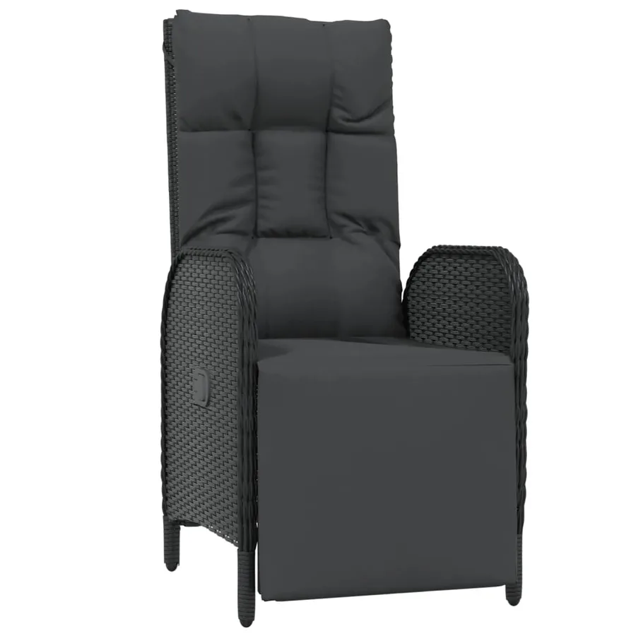 Ensemble à manger de jardin avec coussins 3 pcs Noir - 5