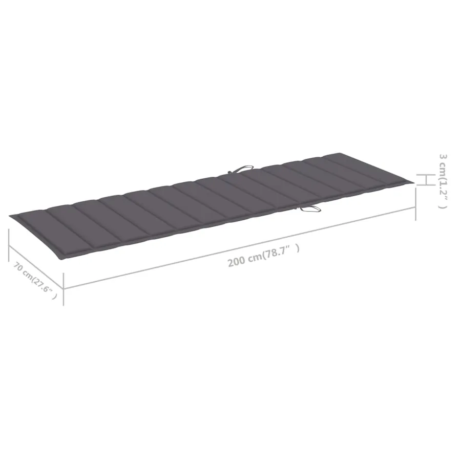 Chaise longue de jardin avec table et coussin Pin imprégné - 9
