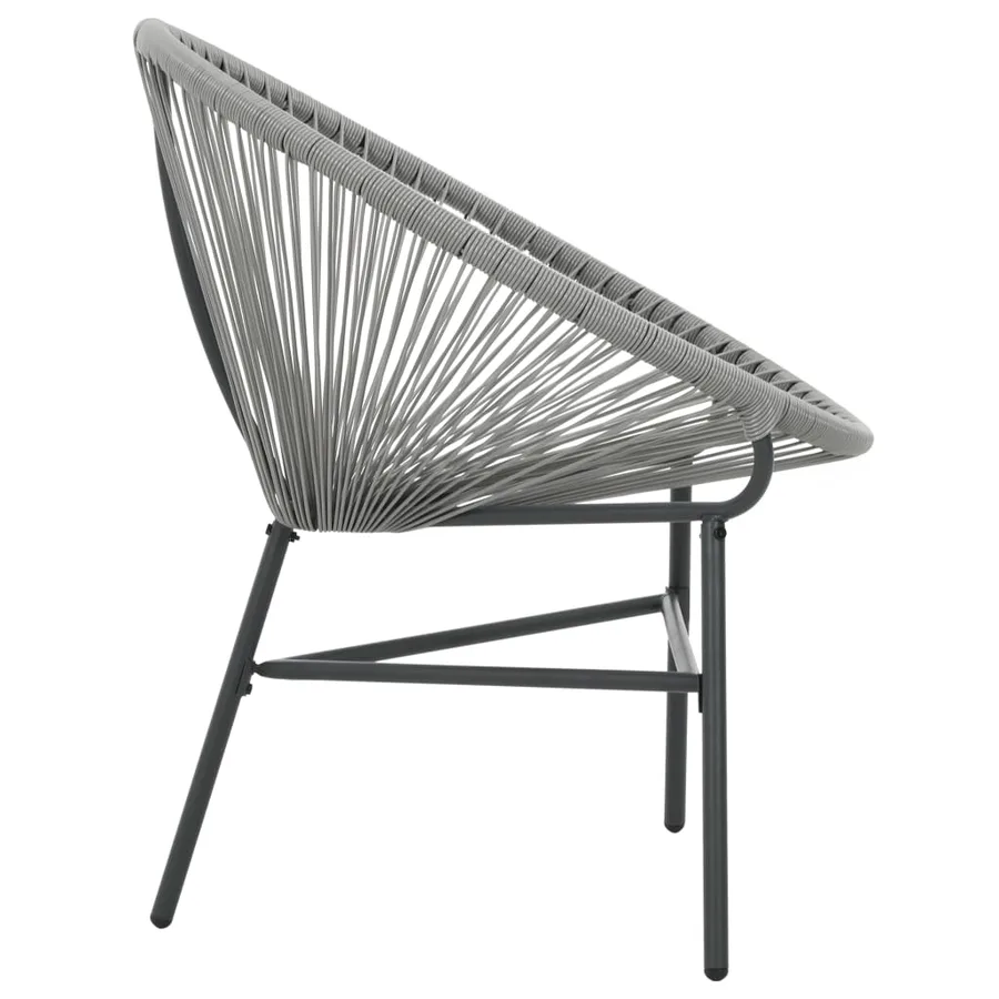 Chaise de jardin sous forme de lune Résine tressée Gris - 3