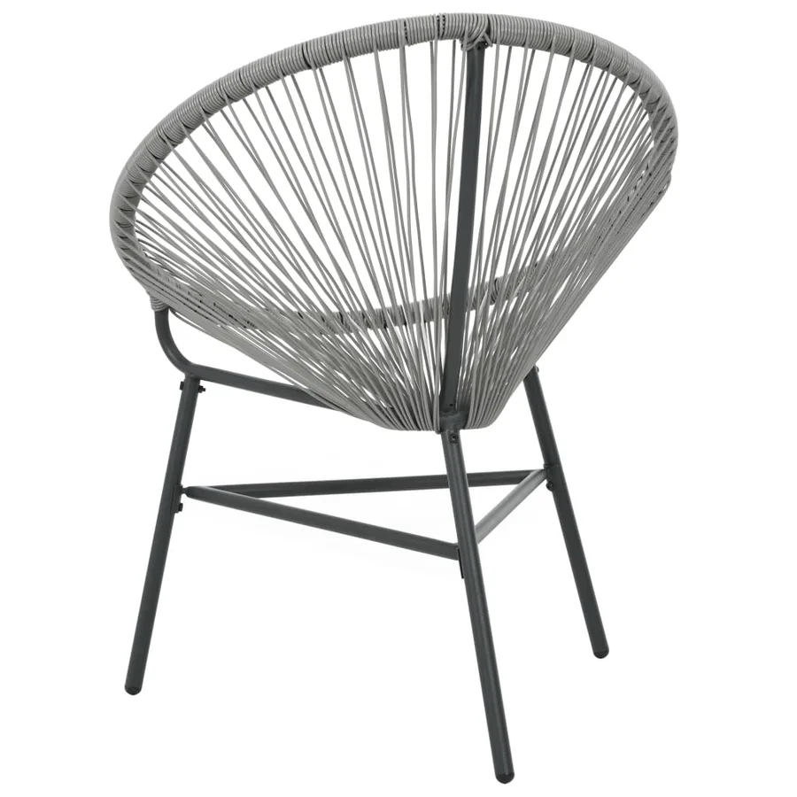 Chaise de jardin sous forme de lune Résine tressée Gris - 5