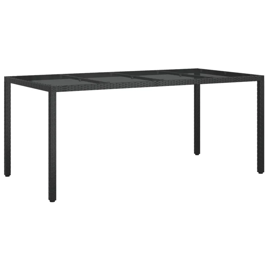 Ensemble à manger jardin 9pcs et coussins noir résine tressée - 7