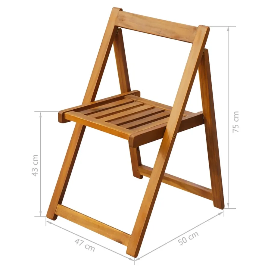 Ensemble à manger d'extérieur pliable 5pcs Bois d'acacia solide - 11
