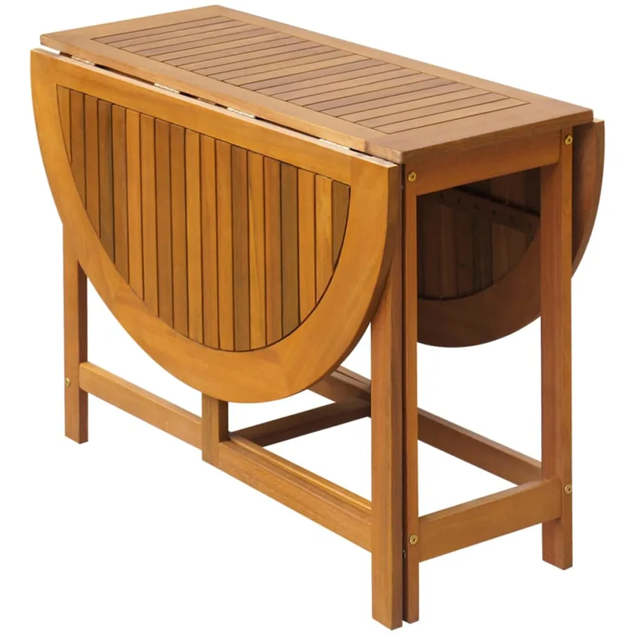 Ensemble à manger d'extérieur pliable 5pcs Bois d'acacia solide - 3