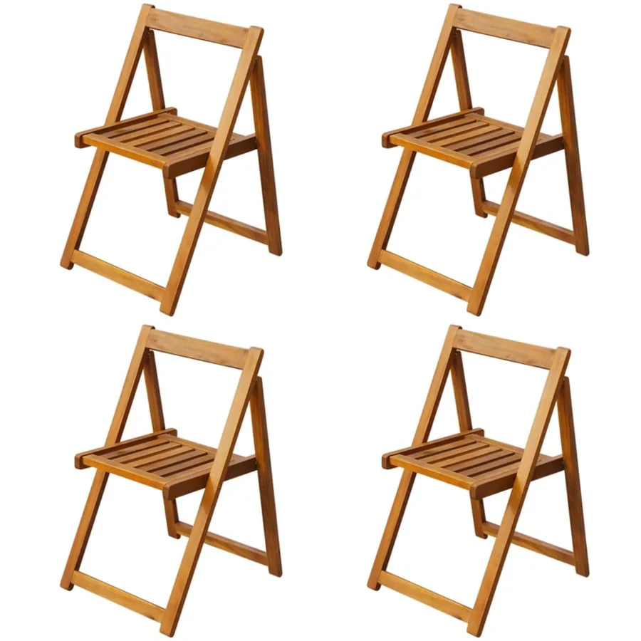 Ensemble à manger d'extérieur pliable 5pcs Bois d'acacia solide - 6
