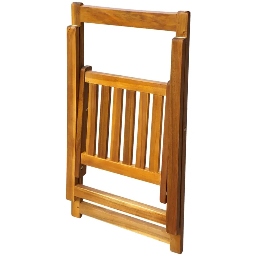 Ensemble à manger d'extérieur pliable 5pcs Bois d'acacia solide - 7