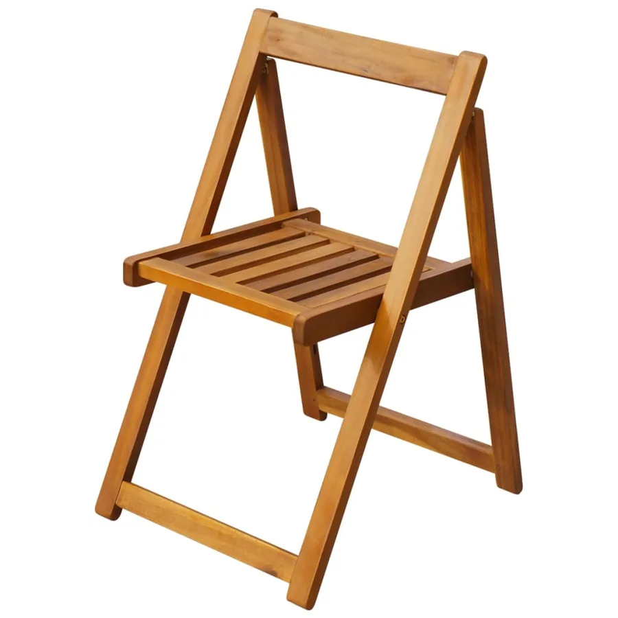 Ensemble à manger d'extérieur pliable 5pcs Bois d'acacia solide - 8
