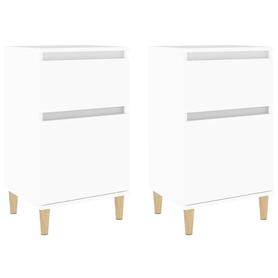 Tables de chevet 2 pcs blanc 40x35x70 cm - 2