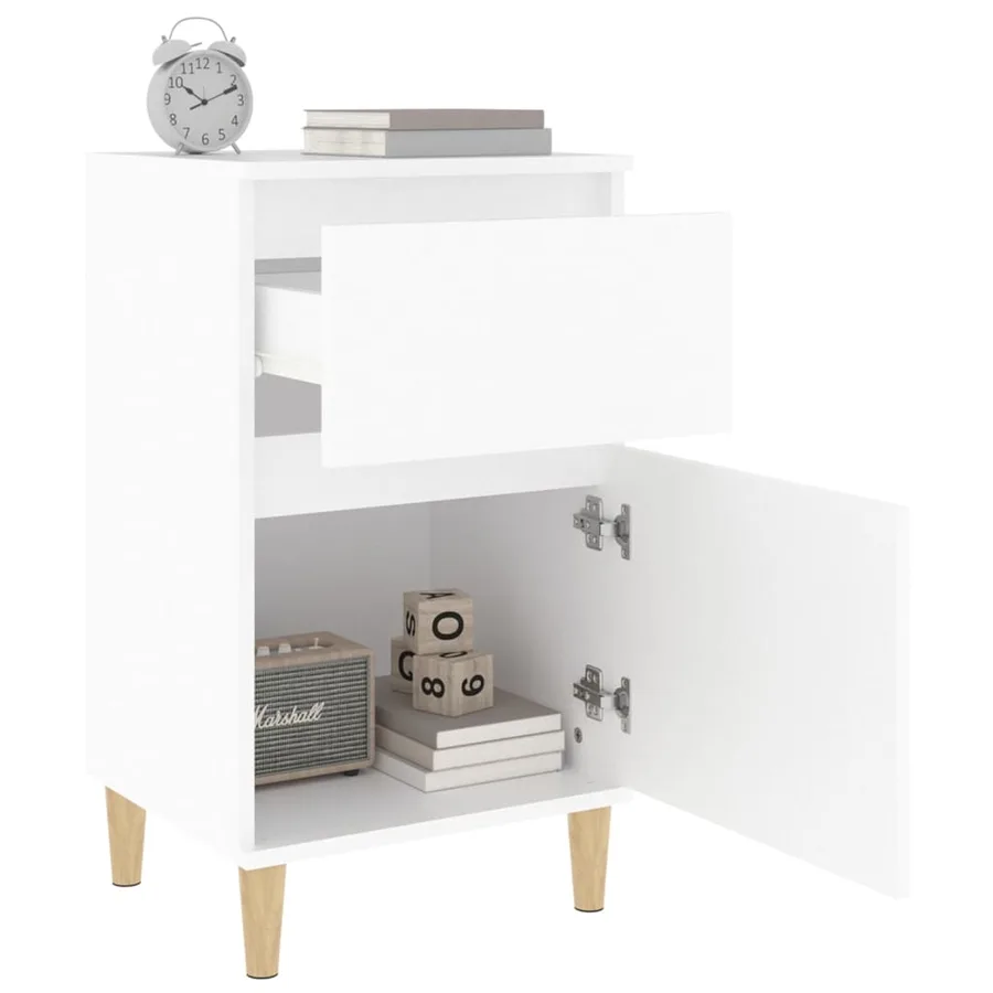 Tables de chevet 2 pcs blanc 40x35x70 cm - 5