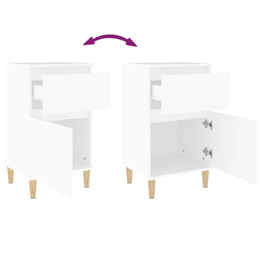 Tables de chevet 2 pcs blanc 40x35x70 cm - 9