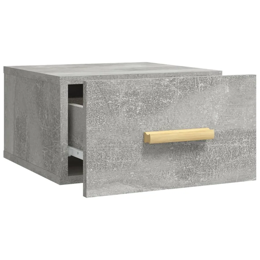 Table de chevet murale gris béton 35x35x20 cm - 5