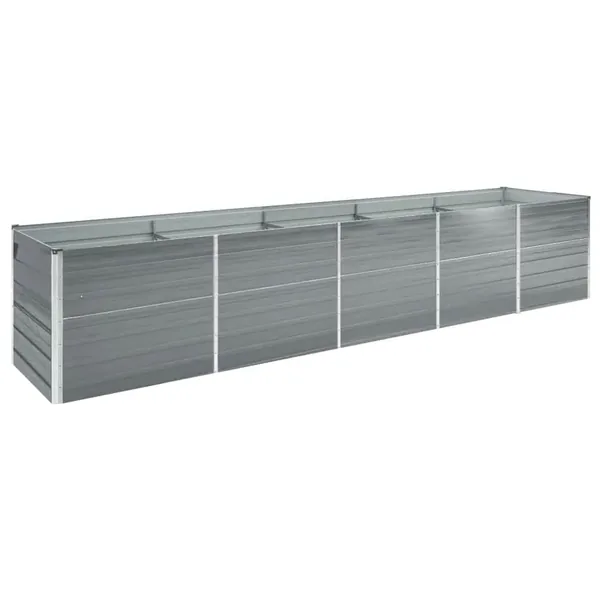 Lit surélevé de jardin Acier galvanisé 400x80x45 cm Gris