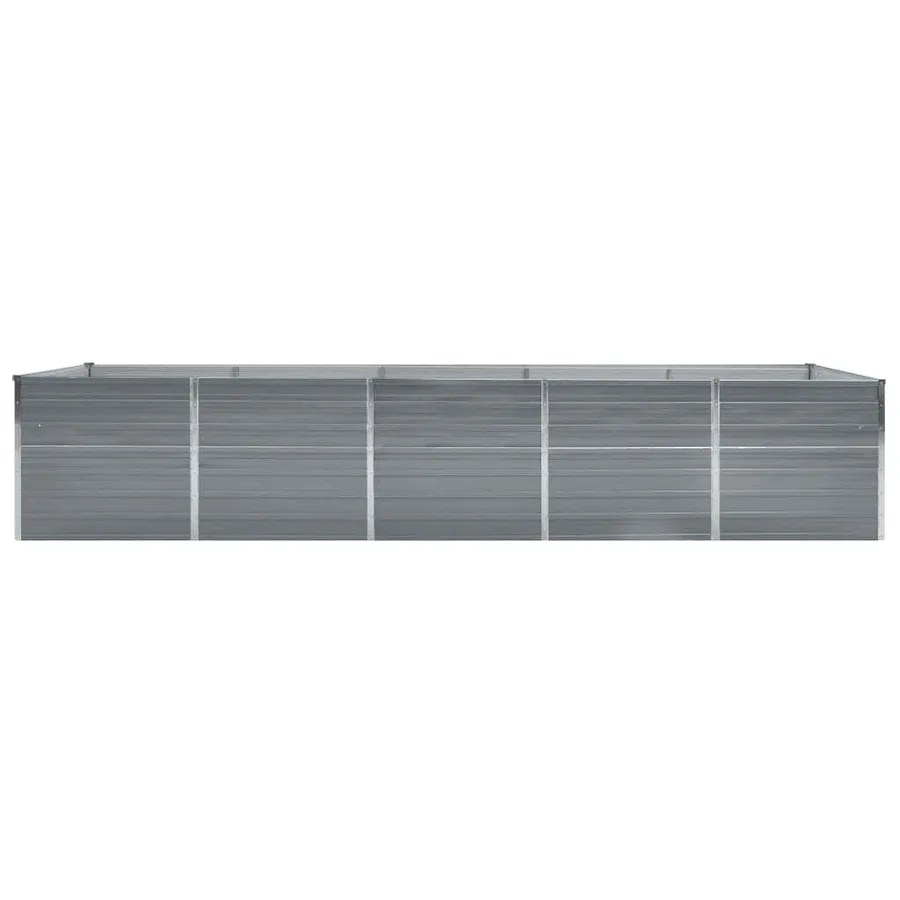 Lit surélevé de jardin Acier galvanisé 400x80x45 cm Gris - 3