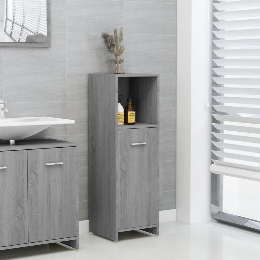 Armoire de bain Sonoma gris 30x30x95 cm Bois d'ingénierie - 4