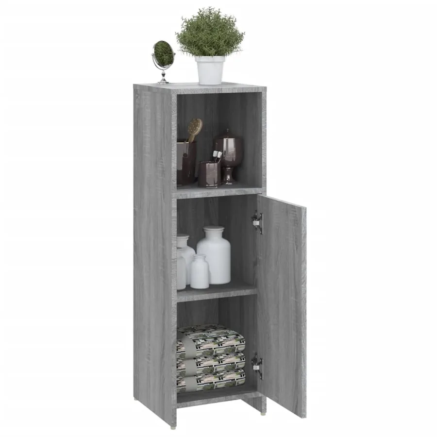 Armoire de bain Sonoma gris 30x30x95 cm Bois d'ingénierie - 5