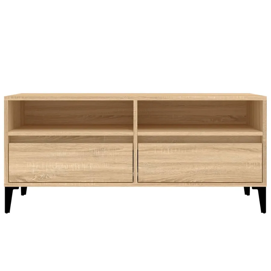 Meuble TV chêne sonoma 100x34,5x44,5 cm bois d'ingénierie - 6
