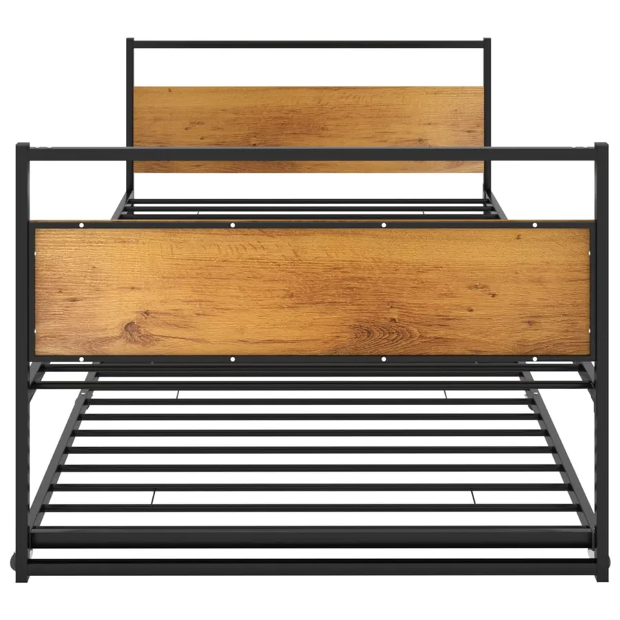 Cadre de lit extensible sans matelas Noir Métal 90x200 cm - 4