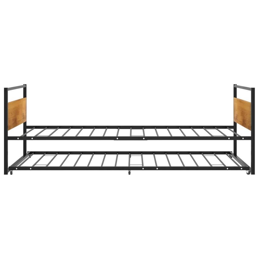 Cadre de lit extensible sans matelas Noir Métal 90x200 cm - 5