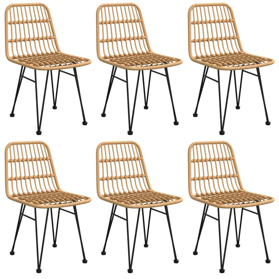 Ensemble à manger de jardin 7 pcs Résine tressée - 4